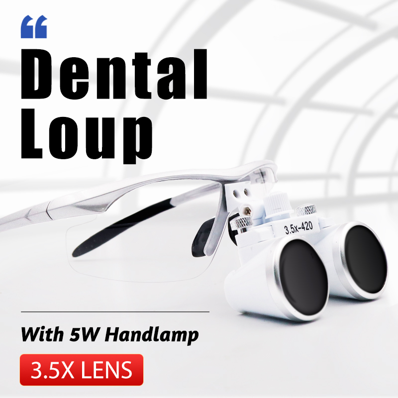 Magnifier With Light - Medyczna lupa stomatologiczna światło 3.5X420mm reflektor
