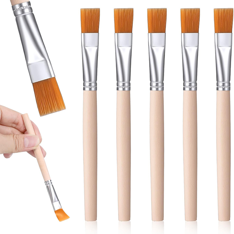 Metallic Paint Set - Zestaw 5 pędzli z drewnianą rączką,