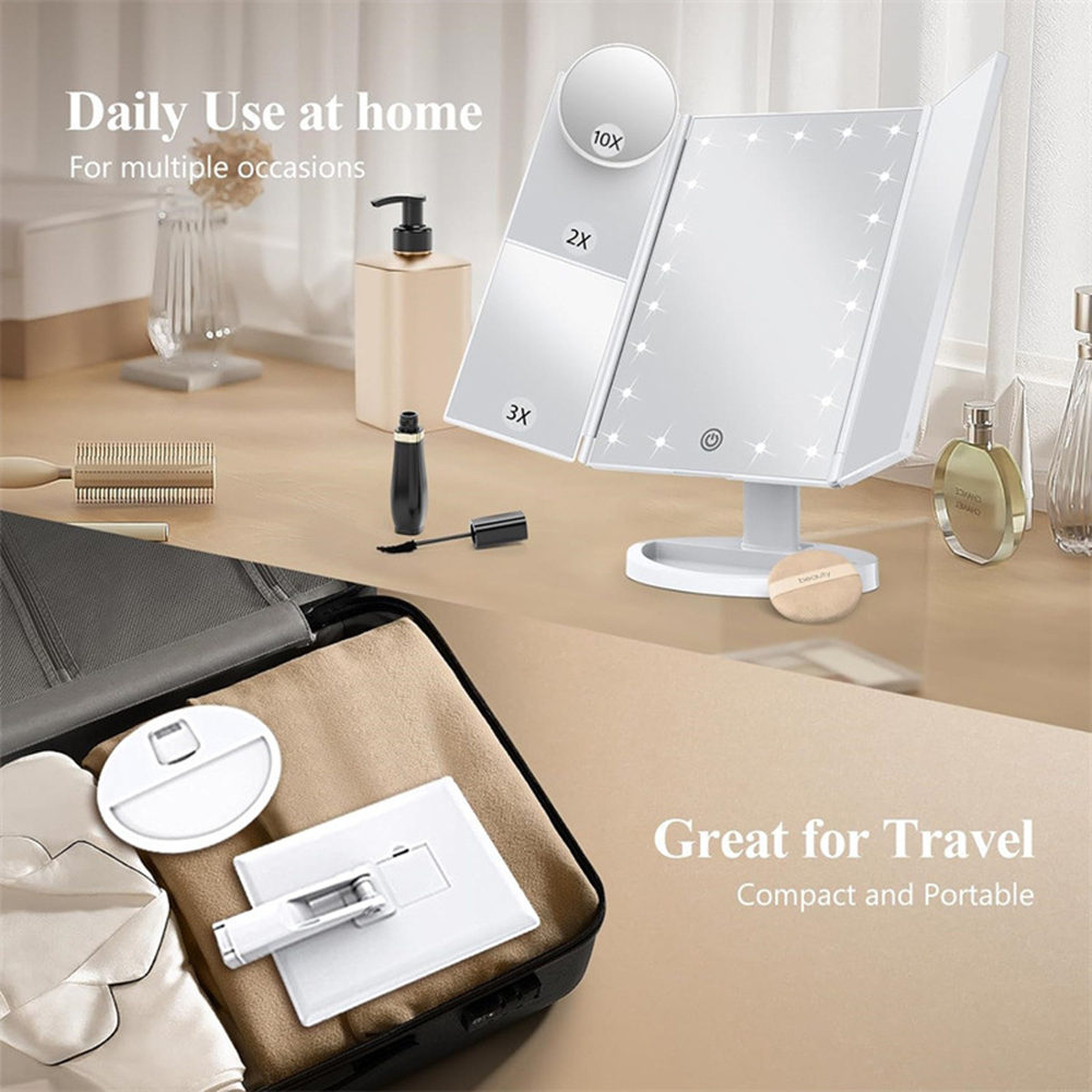 Składane lusterko do makijażu  – Magnifier With Light recenzja i cena